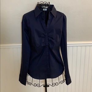 💚Van Heusen NavyLongSleeveFittedButtonDown WomenM